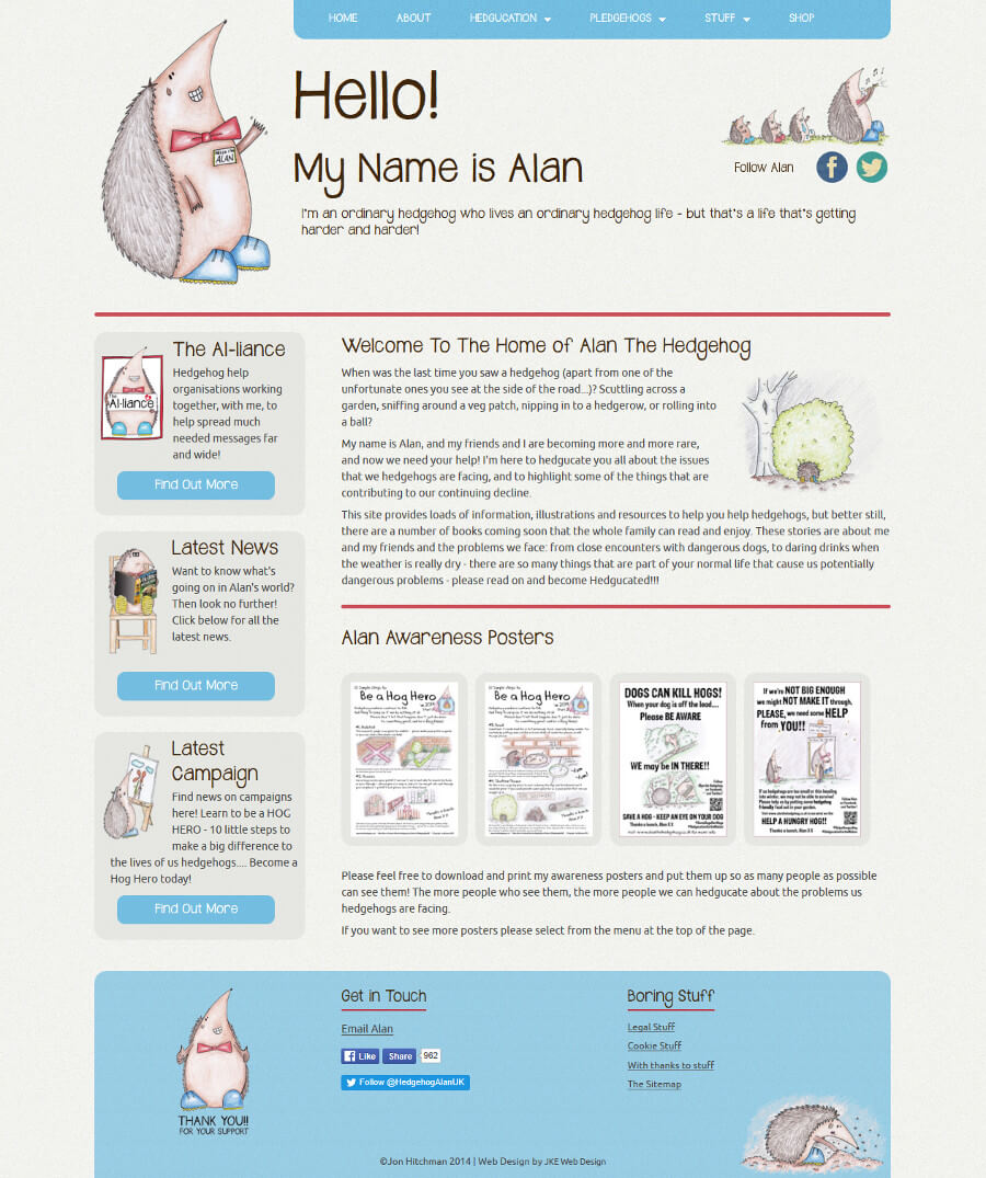 Alan The Hedgehog website