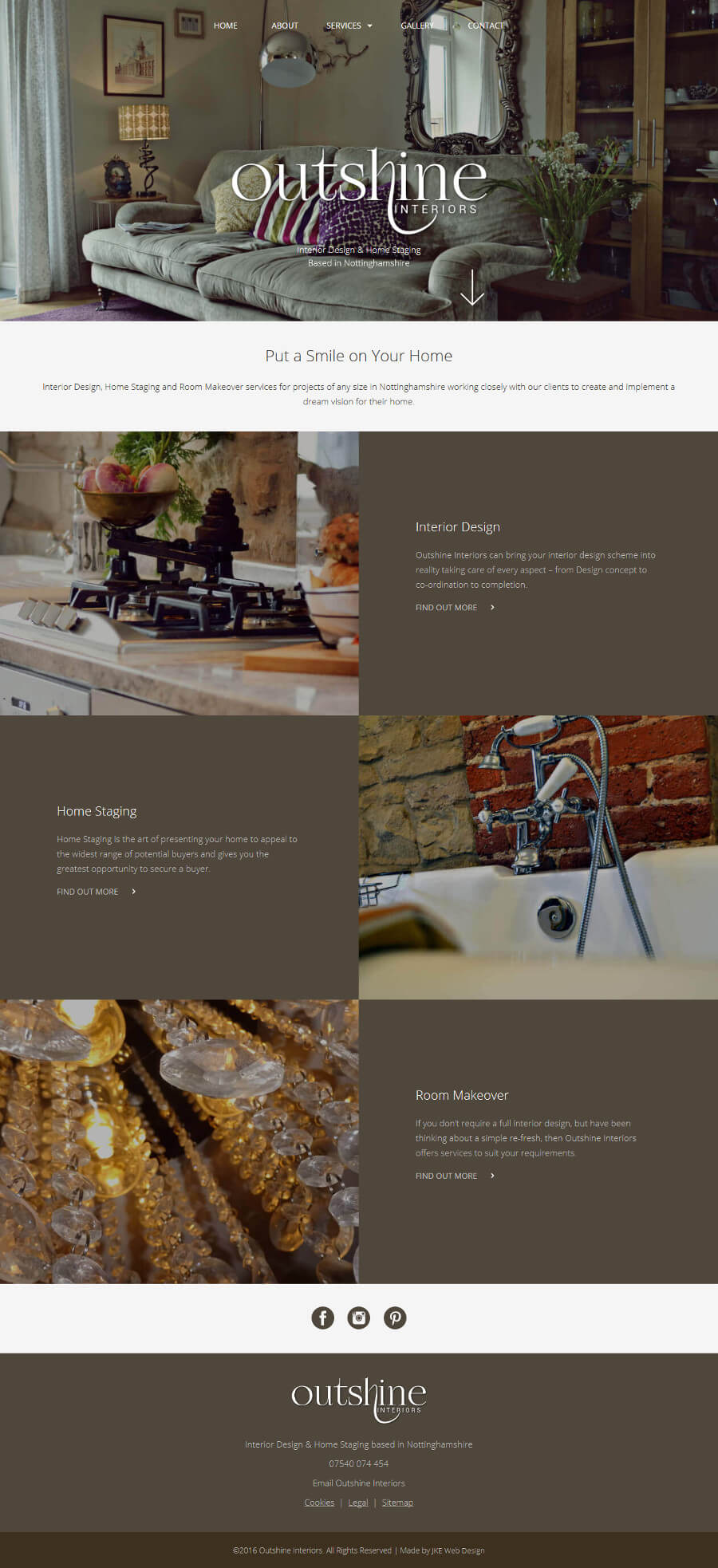 Outshine Interiors website