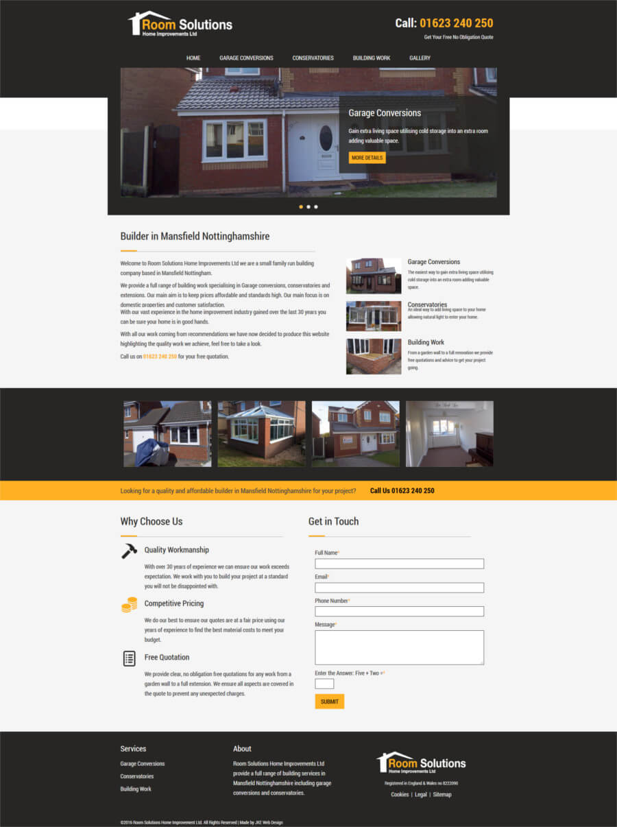 Room Solutions Home Improvements website