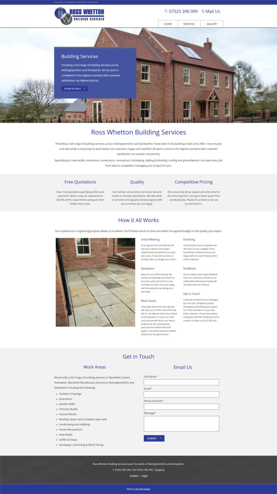 Ross Whetton Building Services website
